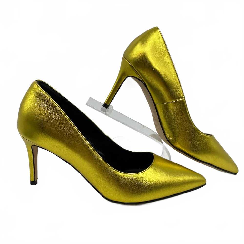 Repetto Yellow Metallic Pointed Toe Stiletto Heels | Women's 38EU
